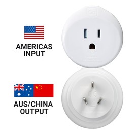 Go Travel US to Australia and China Plug Adapter, Travel Adapter for Small Electrical Devices, Earthed Adapter, Travel Essentials for North American Travelers to AUS/China