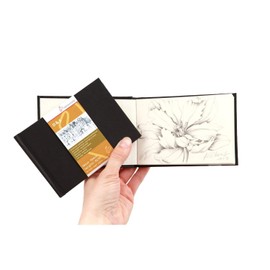 Hahnemuhle Sketch Book D&S, 140gsm Book, Black with spiral binding, A5 Portrait