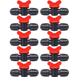 Hydrogarden 10 x Micro-Drip System Regulation and Shut-off Valve 13 mm (1/2 inch): Easy Pipe Shut-off and Stepless Regulation of Water Flow, Accessories for Laying and Drip Pipes