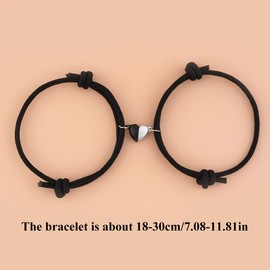 LuLiyLdJ Couple Bracelet Magnetic Mutual Attraction Rope Braided Friendship Bracelet Women Men Gifts, Stainless Steel