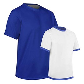 CHAMPRO Revtee Reversible Tee, Youth Large, Royal, White