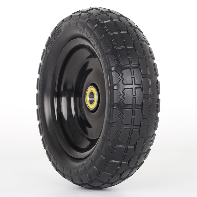 GICOOL 10" Flat-free Solid Tire and Wheel Replacement 4.10/3.50-4, with