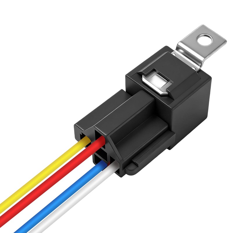 Weasch JD1912 Car Relay Harness, 12V 40A, 4 Pin SPST,