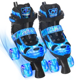 Nattork Roller Skates for Kids, 4 Size Adjustable Panda Quad Skates with All Light Up Wheels,Panda Roller Skates for Kids Children - Best Birthday Gift for Outdoor Sports