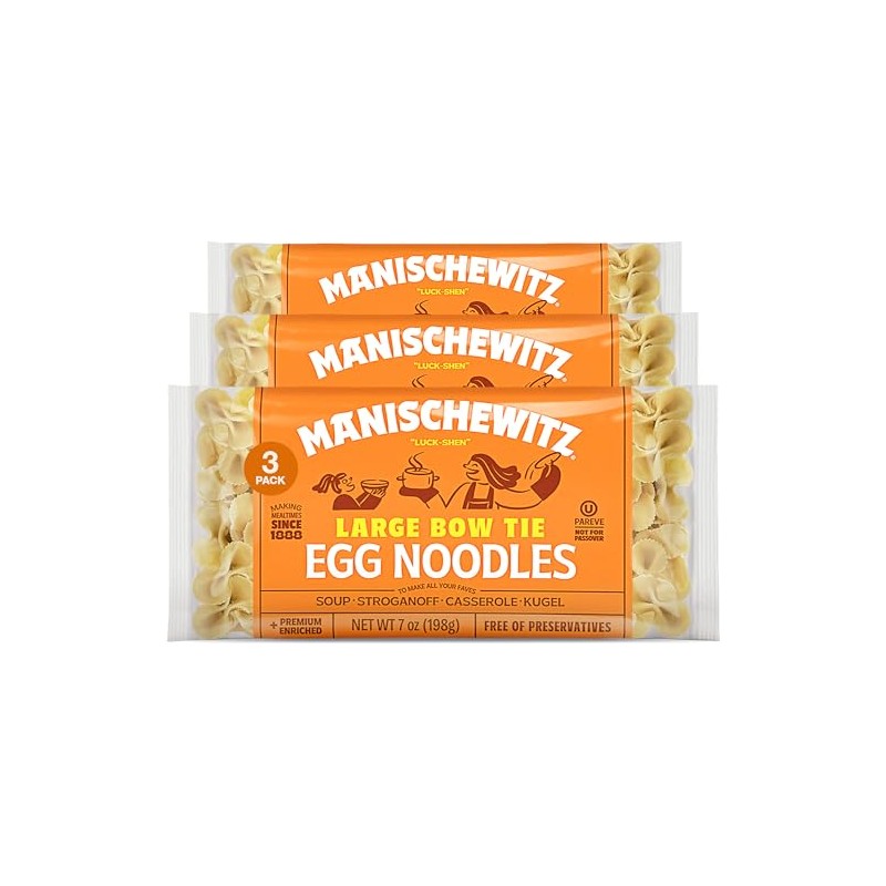 Manischewitz Farfalle Pasta | Large Bow Tie Egg Noodles 7oz