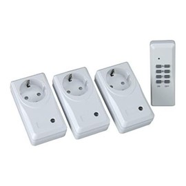 Unitec Unitec 48110 Funkfernschalterset mit Selbstlernfunktion, Funksteckdosen Set, 3Steckdosen+1Fernbedienung,wei?