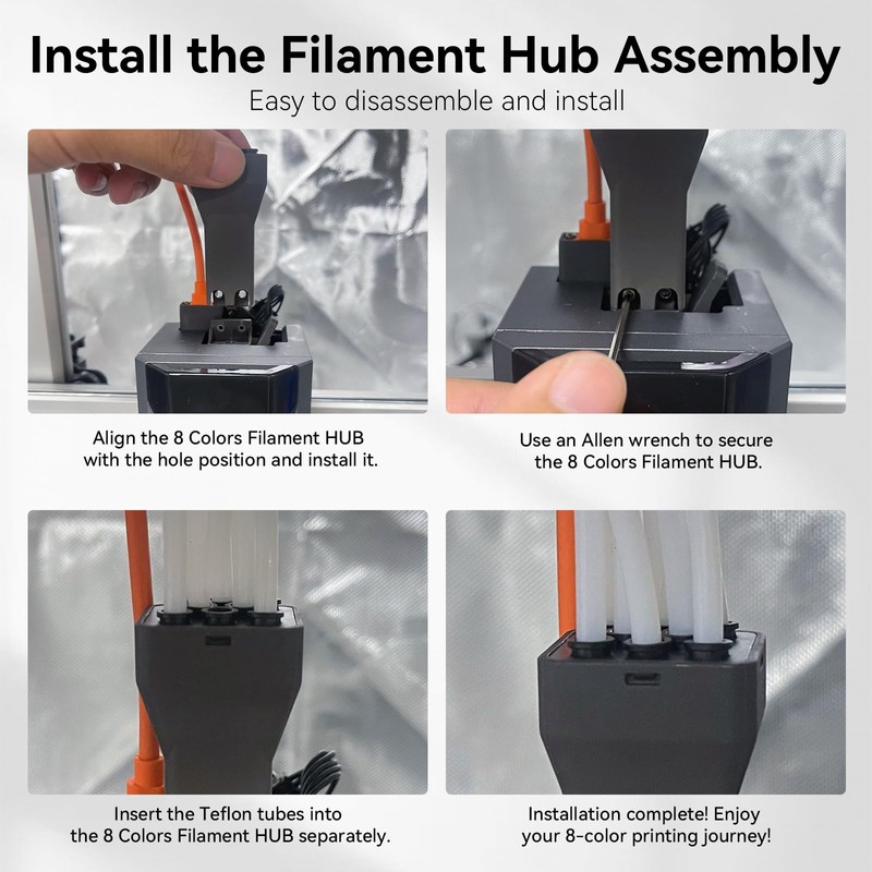 8 Colors Filament Hub Achieve 8-Color Printing High-Precision Filament Switching