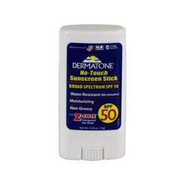 Dermatone Dermatone no-touch spf 50+ sunscreen stick 0.49 ounce, White, 0.49 Ounce