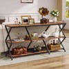 ALLSTAND 55" Console Sofa Table with 3 Tier Storage Shelves,