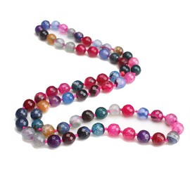 Treasure Bay Women's Handmade Gemstone Beaded Necklace 10mm Natural Gemstone 75 Cm Long Gemstone Necklace for Women Ladies Girls (Multicolour)