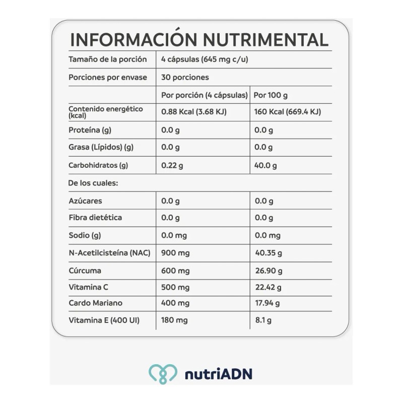 Suplemento Antioxidante 120 Cápsulas De 645 Mg Nac