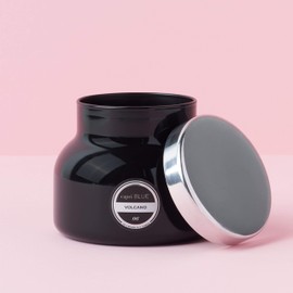 Capri Blue Petite Scented Candle with Glass Candle Holder - Luxury Aromatherapy Candle - 8 Oz - Volcano - Black