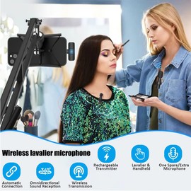 HUACAM Mini-Lavalier-Mikrofon, kabellos, Lightning-Schnittstelle, unterstützt iOS-Systeme, für Video-Interviews, Podcast, Facebook, YouTube, 2 Stück