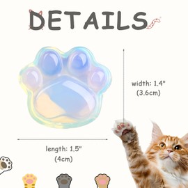 YATOJUZI YATOJUZI Opal Crystals and Healing Stones 1.5" Cat Paw Worry Stones for Anxiety Gemstones Worry Stone Anxiety Relief Items Meditation Accessories Stress Relief Cat Gifts for Women Cat Lovers