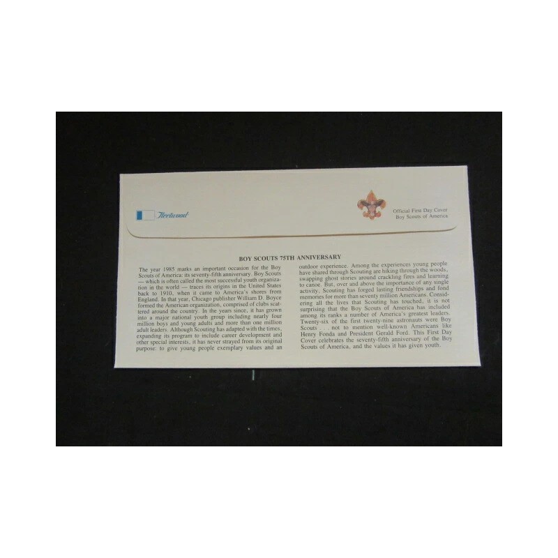 US 22 Cent Scout Stamp, 75th Anniversary Cachet, First Day