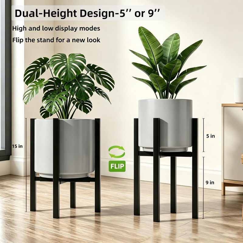 Adjustable Metal Plant Stand Indoor, Expandable 9 to 15 Inch