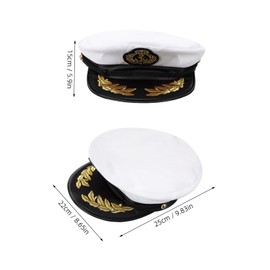 [Cabilock] 1pc General Hat Hat Adjustable Sailor Costume Cap Captain Sailor Cap Sailor Suit Mariners Captain Sailor Hat Captain Sailor Hat Admiral Hat Navy Costume Cap White