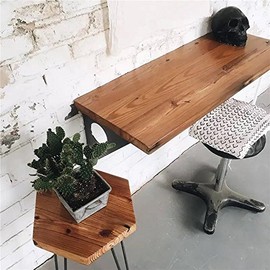 Industrial Rustic Wall-Mounted Table, Dining Table Desk, Pine Wood Wall-Mounted Bar Tables (31“X14”)