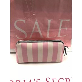Victoria's Secret Pink Signature Striped Cosmetic Makeup Clutch Bag NWT