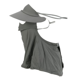 A ABSOPRO Full Face Mask Brim Design Adjustable 13.78" Windproof Face Cover Sun UV Protection Dark Gray