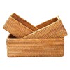 Natural Rattan Storage Baskets Set of 3 - Handwoven Wicker