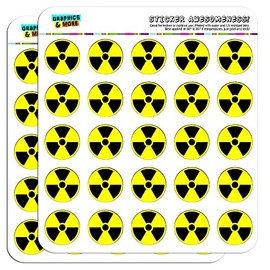 Radioactive Nuclear Warning Symbol 1" Planner Calendar Scrapbooking Crafting Stickers - Opaque