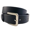 Zelikovitz 1.5"(38mm) Men's Black Solid Buffalo Leather Belt Handmade in