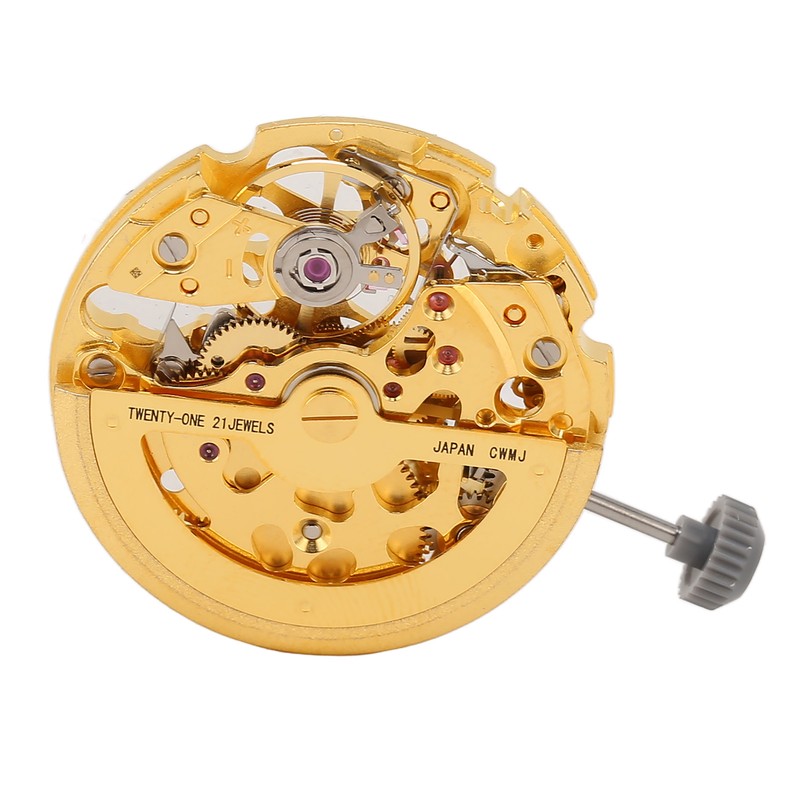 8N24 Watch Movement Golden Alloy Automatic Hollow Out Watch Replacement