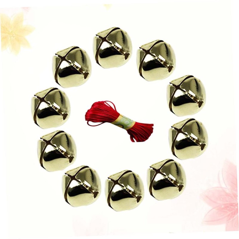 VILLFUL 20m Bell Red Rope Set 50pcs Jingle Bells Christmas