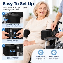 Wheelchair Side Support Pad with Adjustable Side Plate – Lateral Foam Wedge Cushion for Elderly Wheelchair Posture Support, Comfort & Stability