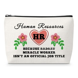 Human Resources Gifts for Women Makeup Bag Funny Hr Thank You Gifts for Hr Manager Office Present for Coworkers Boss Cosmetic Bag Travel Cosmetic Pouch Christmas Appreciation Present Zipper Pouch
