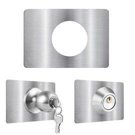 MOSECYOU Door Reinforcement Plate, Door Lock Repair Plate, Door Knob/Lever/Deadbolt Fixing Filler Cover Plate, Satin Thickened (2PCS)