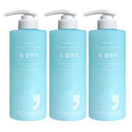 Cho Seconds Xylitol Cica Foam Cleansing 500ml (3 Bottles) / Hypoallergenic, Cooling, Soothing, Sebum Control, Extra Large Size / 초세컨즈 자일리톨 시카 폼클렌징 500ml 3개  저자극 쿨링 진정 피지관리 초대용량