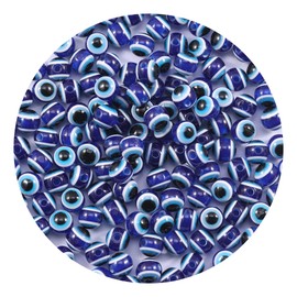 120PCS Blue Evil Eye Beads for Bracelets Making, 10MM Evil Eye Beads Charms for Jewelry Making Resin Beads Charms for DIY Bracelets Necklace Earrings