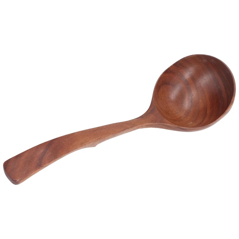 HilBeliFU Wooden Soup Ladle, 9.44in Long Ladle Spoon with Back