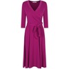 Bon Rosy Women's #MadeInUSA 3/4 Sleeve Faux Wrap Midi Dress