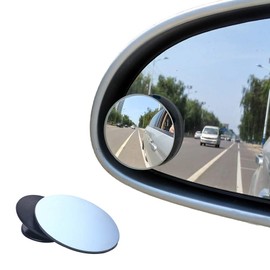 Blind Spot Mirrors, Round Frameless 360° Rotate Sway Adjustable HD Glass Convex Mirror Maximize RearView Universal for Car SUV Trucks Traffic Safety - Pack 2