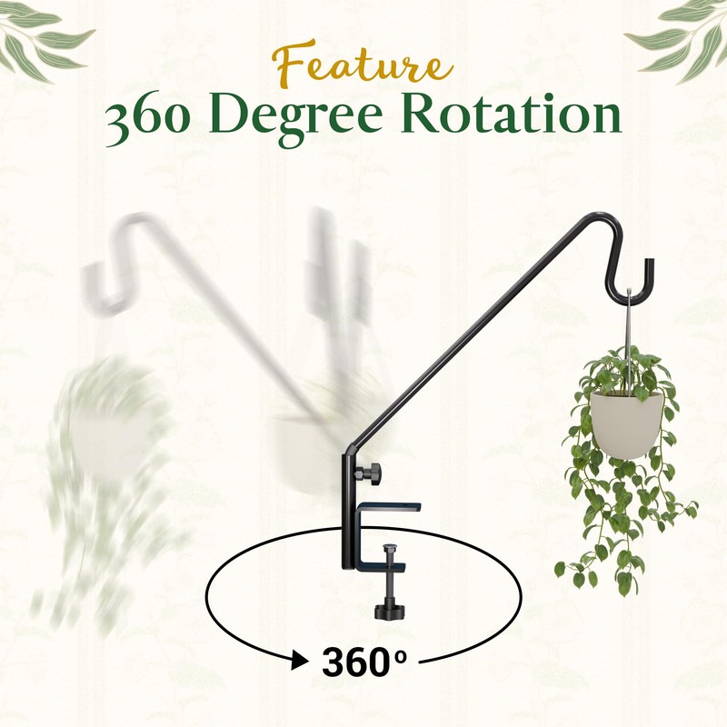 Idzo 18 Inch Railing Hook, Deck Hook for Bird Feeder