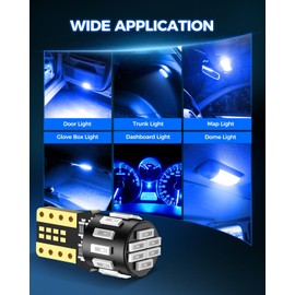 Marsauto 194 LED Bulb Blue for Dome Map Light, 168 2825 W5W T10 Wedge Replacement Super Bright LED Light Bulbs for Car Courtesy Step Dash Side Marker Trunk Light (Pack of 10)