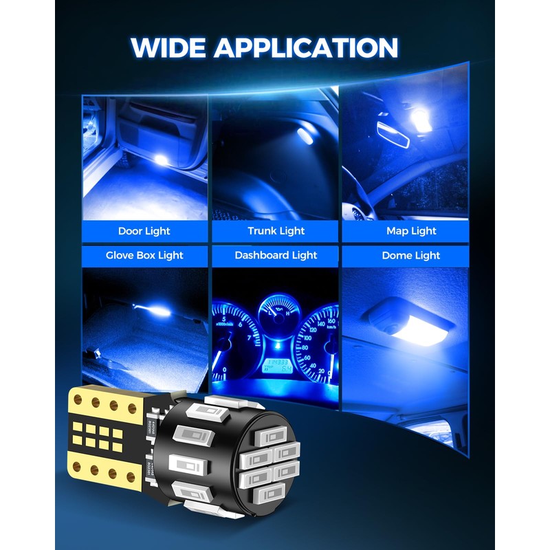 Marsauto 194 LED Bulb Blue for Dome Map Light, 168