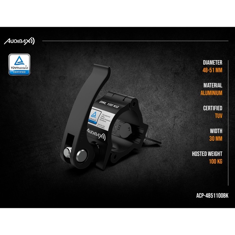 Audibax ACP-4851100BK - Mounting Clamp with a Diameter of 48