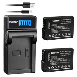Kastar Battery (X2) & SLIM LCD Charger for Panasonic DMW-BLD10, DMW-BLD10E, DMW-BLD10PP, DE-A93B and Panasonic Lumix DMC-G3, Panasonic Lumix DMC-GF2, Panasonic Lumix DMC-GX1 Digital Cameras