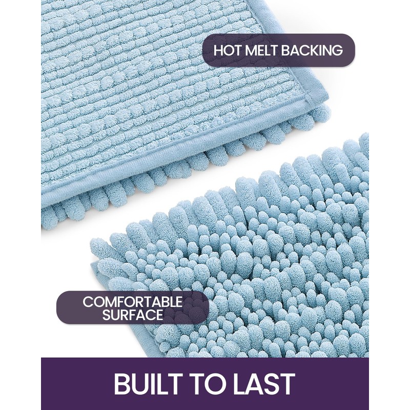 DEXI Bath Mat Bathroom Rug Non Slip Absorbent and Soft