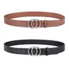 UnFader Pack 2 Women Belts for Jeans with Fashion Sliver
