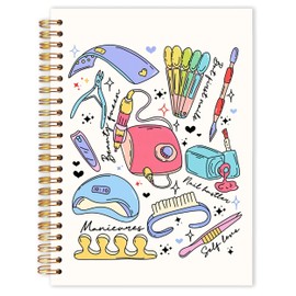Qabliqo Nail Tech Gifts Spiral Notebook 5.5x8.3, Nail Artist Technician Manicurist Journal for Writing, Beautician Gifts Notebook Journal for Note Taking, Beauty Office School Supplies
