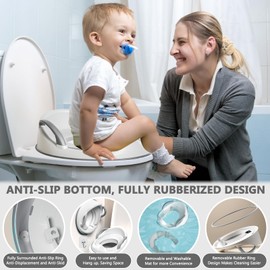 MULEVIP Toilet Seat Children's Toilet Seat Children, Children's Toilet Seat, Toilet Trainer for Boys and Girls, Toilet Seat for Children, Toilet Trainer with Cushion and Splash Guard with Handle, for