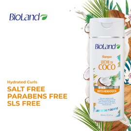 BioLand Coconut Milk Shampoo - Nourishing & Defining Shampoo for Curly & Dry Hair - 13.53 fl oz (400mL)