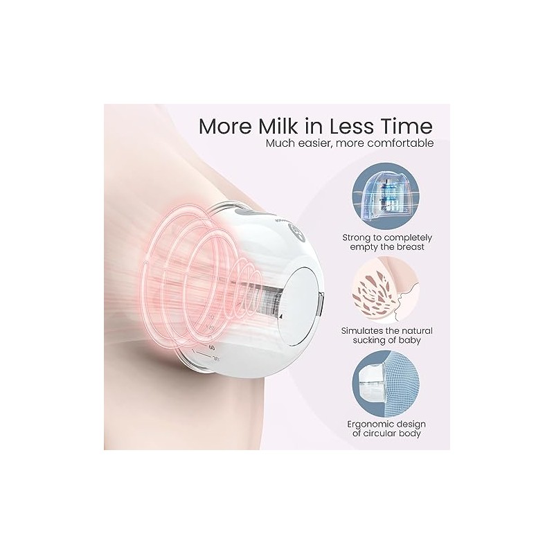 Extractor de leche con control de aplicación, Momspeace Manos Libres