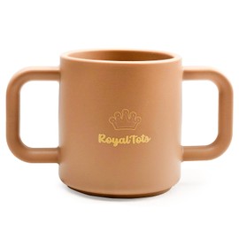 RoyalTots Silicone Baby Cup - Leak-Proof Toddler Snack Cups, 6-12 Months & Training Cups for Toddlers 1-3 | Leak-Proof, BPA-Free, Spill Proof (brown)