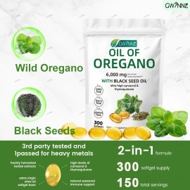 Oil Of Oregano Blandas 6000mg Por Dosis 300 Cpsulas Sin Sabor